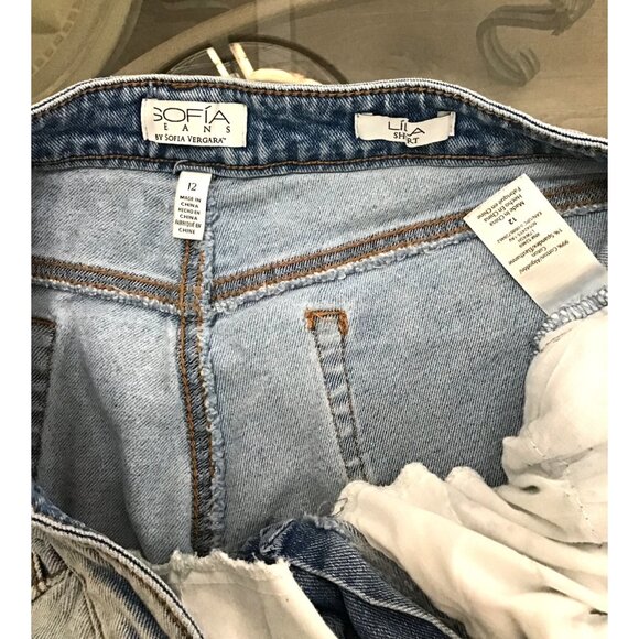 SOFIA VERGARA WOMENS LILA CUT OFF DENIM SHORTS SIZE 12 - Picture 3 of 6